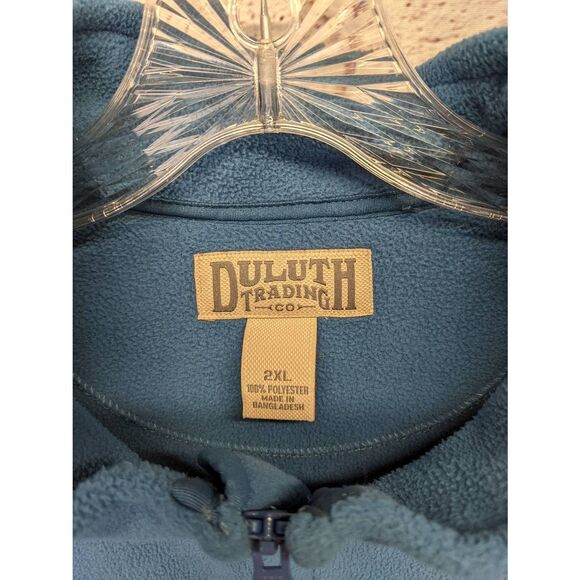 Duluth Trading Full Zip Fleece Vest Size Mens 2XL Teal Outdoor Camping - Picture 2 of 6